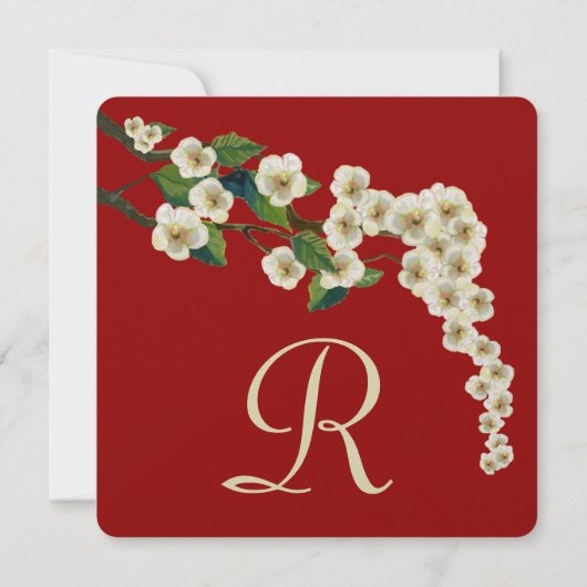 Zweig der Kirschblüten Save the Date Einladung (Rückseite)