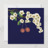 Zweig der Kirschblüten Save the Date Einladung (Rückseite)