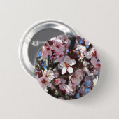 Zweig der rosa Blüten Frühlingsflora Button (Vorne & Hinten)