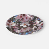 Zweig der rosa Blüten Frühlingsflora Pappteller (Schrägansicht)