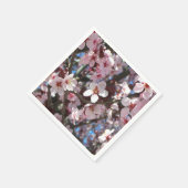 Zweig der rosa Blüten Frühlingsflora Serviette (Ecke)