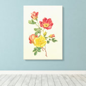 Zweig der wild lebenden Rose, Antoinette Luden, Leinwanddruck (Insitu (Holzboden))