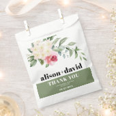 Zweig, grüne Blume Rosa Hochzeit Geschenktütchen (Ausgeschnitten)