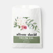 Zweig, grüne Blume Rosa Hochzeit Geschenktütchen (Vorderseite)