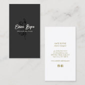 Zweig Magnolia Schwarz-Weiß-Blüte Visitenkarte (Vorne/Hinten)