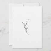 Zweig Minimalistische Weiß- und Silberhochzeit Einladung (Rückseite)