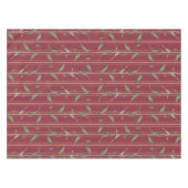 Zweig mit Blättern auf roter Tapete Tischdecke (Vorderseite (Horizontal))
