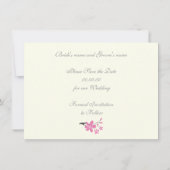 Zweig mit rosa Blüten Hochzeit Speichern Sie das D Save The Date (Rückseite)