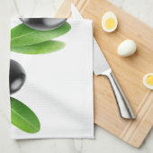 Zweig mit schwarzen Oliven Handtuch (Viertel Falte)