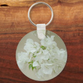Zweig mit weißen Blume Schlüsselanhänger (Vorderseite)