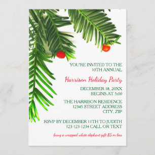 Zweig Pine Tree - Weihnachtszeit-Party Einladung