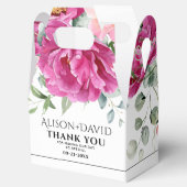 Zweig, Rosa Blume Schwarze Typografie Hochzeit Geschenkschachtel (Geöffnet)