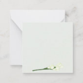 Zweig von weißem Freesia. Mitteilungskarte (Rückseite)