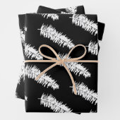 Zweige aus schwarzem und weißem Kiefernholz Geschenkpapier Set (Beispiel)