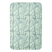 Zweige Bambus, weiß, grün, Blätter, Bambus Badematte (Vorderseite Vertikal)