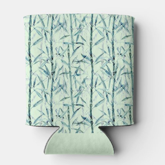 Zweige Bambus, weiß, grün, Blätter, Bambus Dosenkühler (Rückseite)