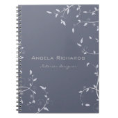 Zweige blaue Blätter Notizblock (Vorderseite)