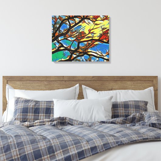 Zweige Canvas Print (Dreaming) Leinwanddruck (Insitu (Schlafzimmer))