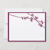 Zweige der Blume Plum Wild Wedding RSVP (Rückseite)