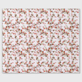 Zweige der kleinen roten Blume im Blütenmuster Geschenkpapier (Flach)