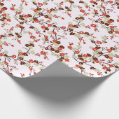 Zweige der kleinen roten Blume im Blütenmuster Geschenkpapier (Ecke)