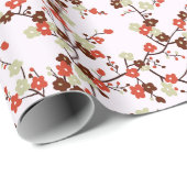 Zweige der kleinen roten Blume im Blütenmuster Geschenkpapier (Rolleneckpunkt)