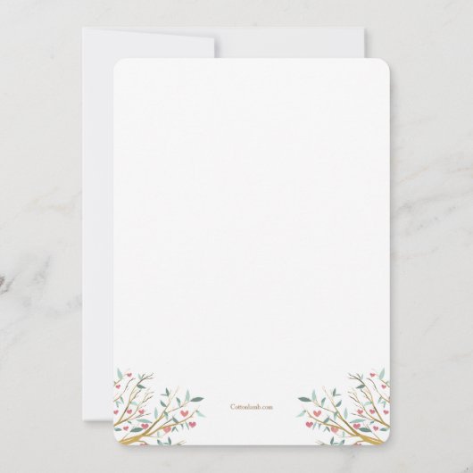 Zweige der Liebe Foto Geburtsankündigung Ankündigung (Rückseite)