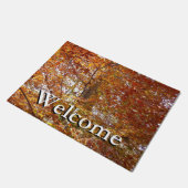 Zweige der Orangen Blätter Herbstnatur Fußmatte (Schrägansicht)