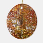 Zweige der Orangen Blätter Herbstnatur Keramik Ornament (Links)