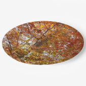 Zweige der Orangen Blätter Herbstnatur Pappteller (Schrägansicht)