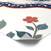 Zweige der orientalischen Blume: Kalamkari Indiane Poster (Ecke)