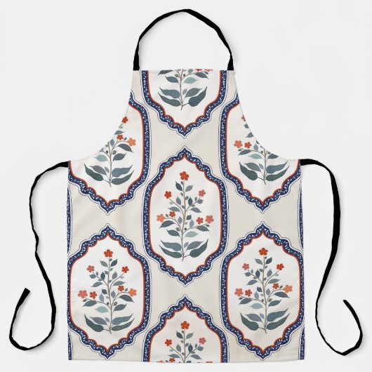 Zweige der orientalischen Blume: Kalamkari Indiane Schürze (Vorderseite)