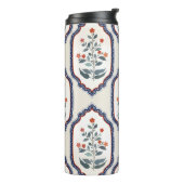 Zweige der orientalischen Blume: Kalamkari Indiane Thermosbecher (Nach links gedreht)