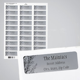 Zweige der schwarzen Silhouette Graue Rücksendeadr