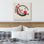 Zweige des Zen-Enso-Kreises und der Sakura Leinwanddruck (Insitu (Schlafzimmer))