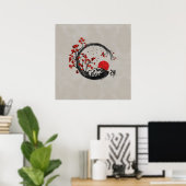 Zweige des Zen-Enso-Kreises und der Sakura Poster (Heimbüro)