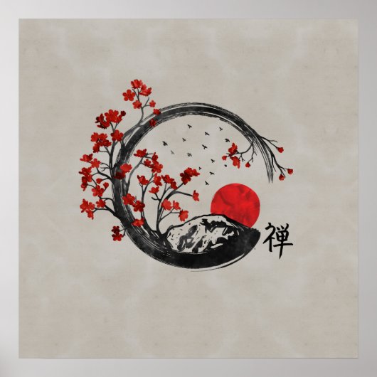 Zweige des Zen-Enso-Kreises und der Sakura Poster (Vorne)