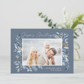 Zweige | Elegantes Foto Feiertagskarte (Stehend Vorderseite)