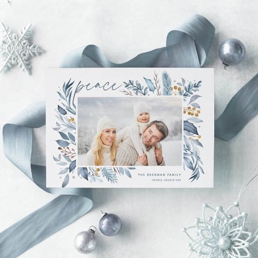 Zweige | Elegantes Foto Feiertagskarte