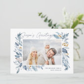 Zweige | Elegantes Foto Feiertagskarte (Stehend Vorderseite)