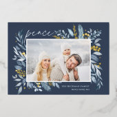 Zweige | Elegantes Foto Folien Feiertagskarte (Vorderseite)