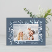 Zweige | Elegantes Foto Silver Folien Feiertagskarte (Stehend vorne)