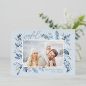 Zweige | Elegantes Foto Silver Folien Feiertagskarte (Stehend vorne)