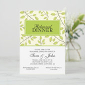 Zweige grüne Blätter, Probe Dinner Einladung (Stehend Vorderseite)