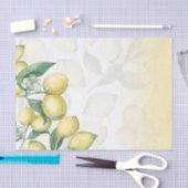 Zweige Lemon Weiß & Gelb Land Rustikal Seidenpapier (Handwerk)