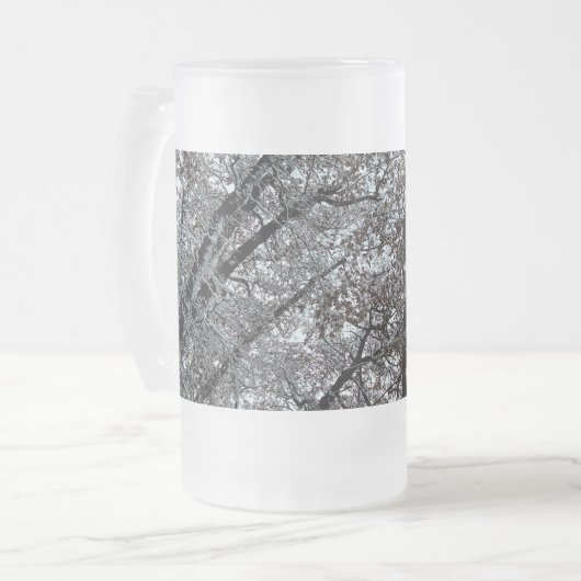 Zweige Mattglas Bierglas (Vorderseite Links)