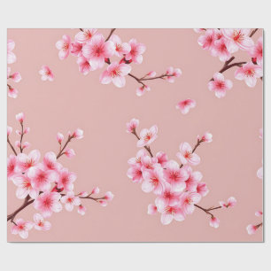 Zweige mit rosa Kirschblüten Muster Geschenkpapier