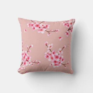 Zweige mit rosa Kirschblüten Muster Kissen