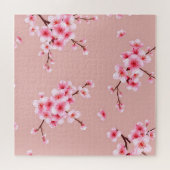 Zweige mit rosa Kirschblüten Muster Puzzle (Horizontal)