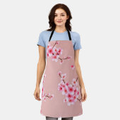 Zweige mit rosa Kirschblüten Muster Schürze (Getragen)